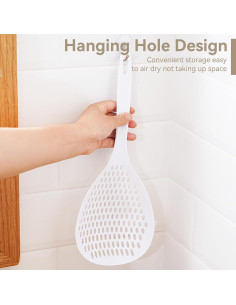 Cucharón Escurridor de Pasta HERCHR - Polipropileno Blanco 2