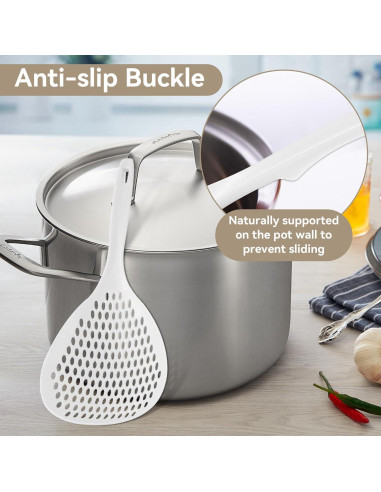 Cucharón Escurridor de Pasta HERCHR - Polipropileno Blanco