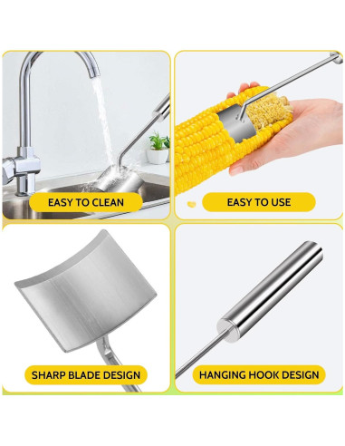 Pelador y Desgranador de Maíz Thcbme - Acero Inoxidable, 2 Pcs