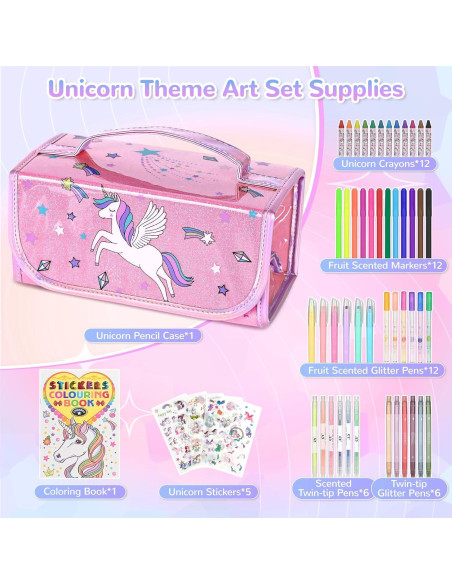 Juego de Marcadores Aromatizados 54 PCS Unicornio Nasominako