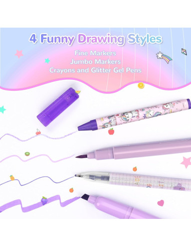 Juego de Marcadores Aromatizados 54 PCS Unicornio Nasominako