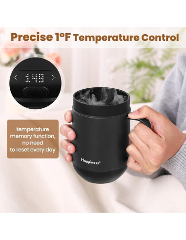 Taza de Café Eléctrica Inteligente Happiness 396ml Control Temperatura