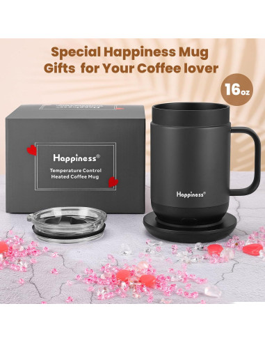 Taza de Café Eléctrica Inteligente Happiness 396ml Control Temperatura