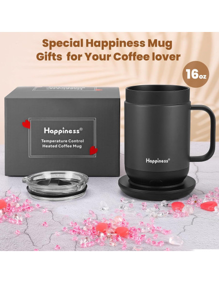 Taza de Café Eléctrica Inteligente Happiness 396ml Control Temperatura