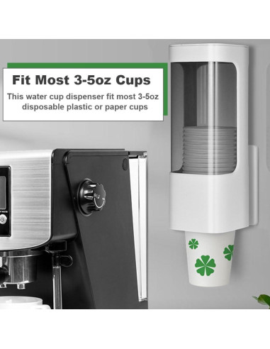 Dispensador de Tazas IWNTWY Blanco para Tazas de 3oz-5oz