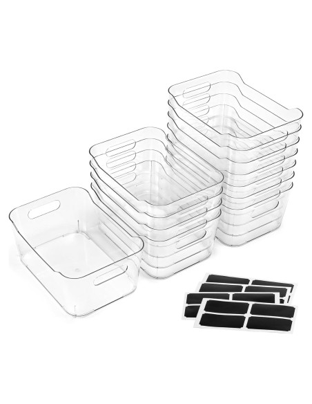 12 Bins de Almacenamiento Transparentes LANDNEOO 3.7L Multiusos