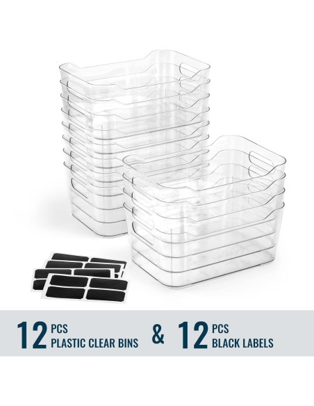 12 Bins de Almacenamiento Transparentes LANDNEOO 3.7L Multiusos