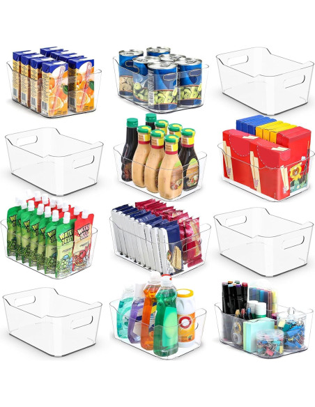 12 Bins de Almacenamiento Transparentes LANDNEOO 3.7L Multiusos