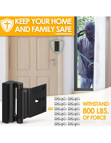 Cerradura de Refuerzo de Seguridad EverPlus para Puertas - Alta Seguridad a Prueba de Niños