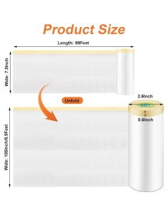 4 Rollos de Plástico para Pintores Gyfent 2.7m x 27m Adhesivo 2
