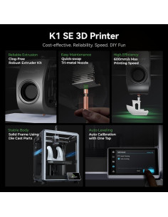Impresora 3D Creality K1 SE, 600mm/s, Calibración Automática 2