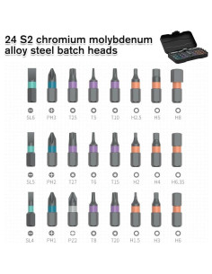 Juego de Destornilladores 24 en 1 XLLGHYFCE con Puntas Magnéticas 2