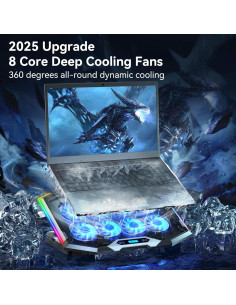 Pad de Enfriamiento para Portátil ICE COOREL K10 8 Ventiladores 2