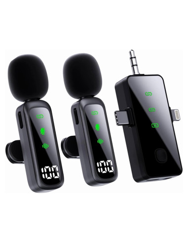 Micrófono Lavalier Inalámbrico Bonkyo T20 con Cancelación de Ruido