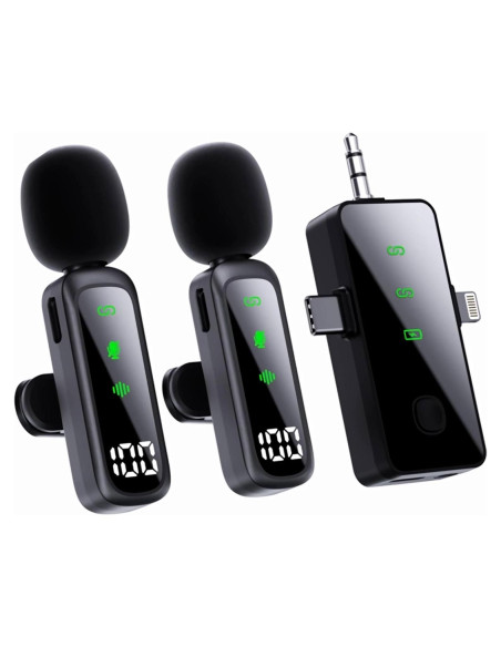 Micrófono Lavalier Inalámbrico Bonkyo T20 con Cancelación de Ruido