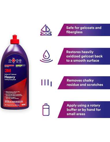 Compuesto de Corte Pesado Gelcoat 3M Perfect-It 1 Cuarto