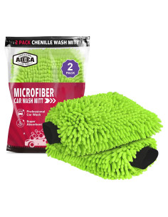 Mitones de Lavado de Auto AIDEA Microfibra 2PK Verde 18.1x25.7cm
