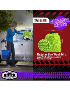 Mitones de Lavado de Auto AIDEA Microfibra 2PK Verde 18.1x25.7cm 2
