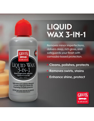 Cera Líquida 3-en-1 Griot's Garage 454g - Pulido y Protección