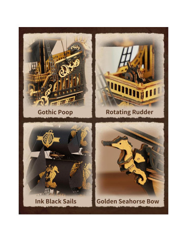 Rompecabezas 3D ROKR Velero Caballito de Mar 603 Piezas