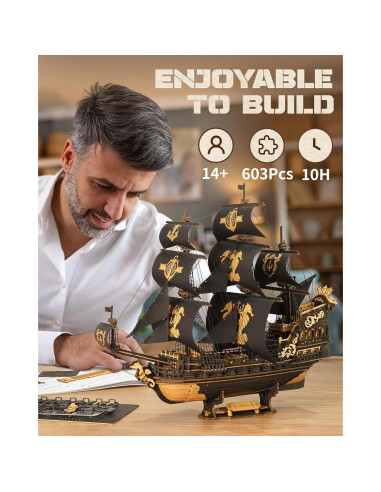 Rompecabezas 3D ROKR Velero Caballito de Mar 603 Piezas