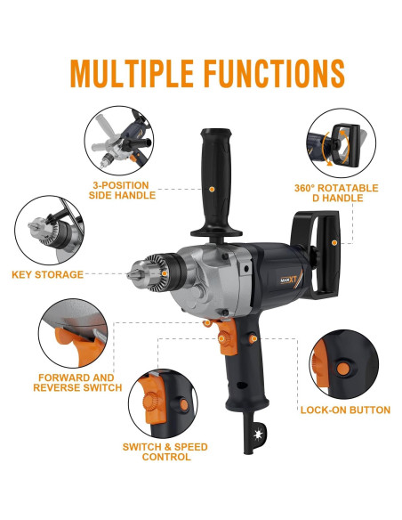 Mezclador Eléctrico MAXXT 1050W 600 RPM con Mango Multidireccional
