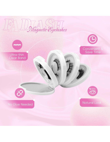 Pestañas Magnéticas FADLASH Reutilizables 4 Pares con Aplicador