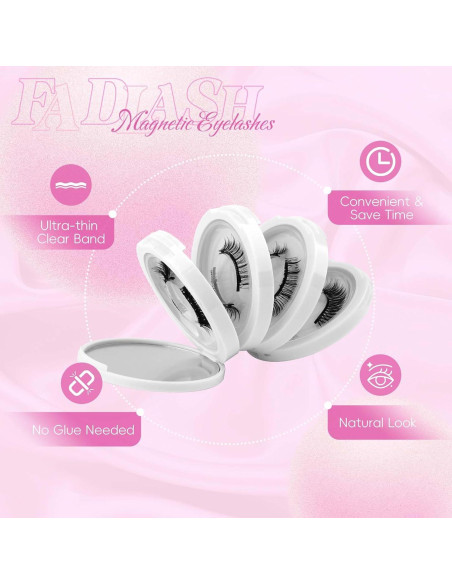 Pestañas Magnéticas FADLASH Reutilizables 4 Pares con Aplicador