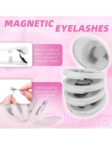 Pestañas Magnéticas FADLASH Reutilizables 4 Pares con Aplicador