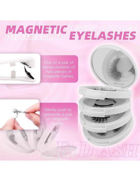 Pestañas Magnéticas FADLASH Reutilizables 4 Pares con Aplicador