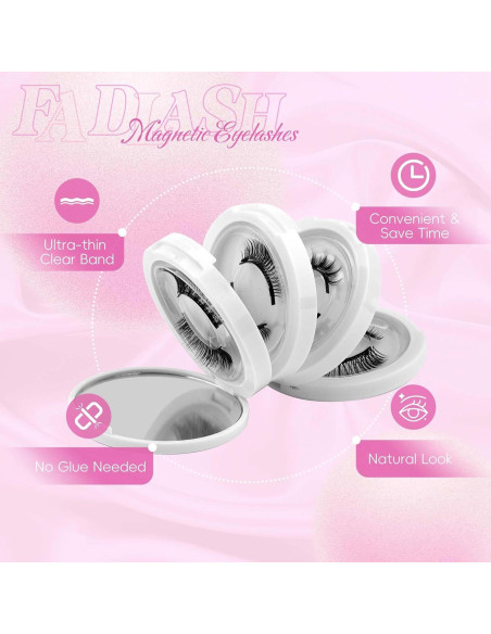 Pestañas Magnéticas FADLASH Reutilizables 4 Pares con Aplicador