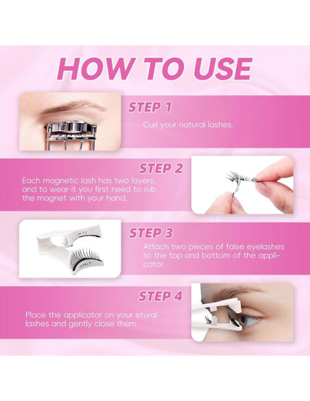 Pestañas Magnéticas FADLASH Reutilizables 4 Pares con Aplicador