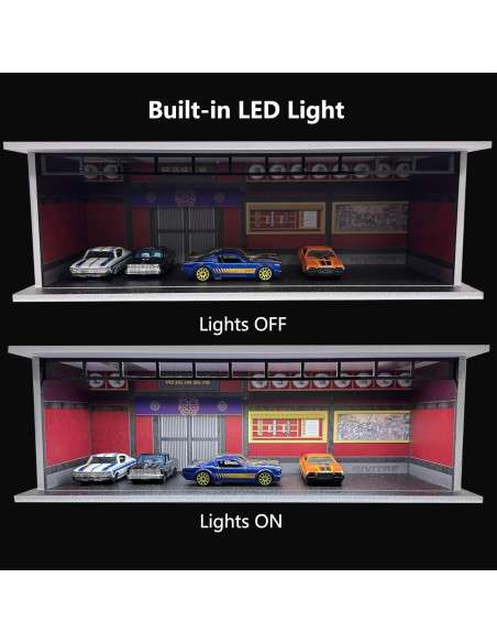 Estuche de Exhibición Bivitre 1:64 con Luz LED y Acrílico