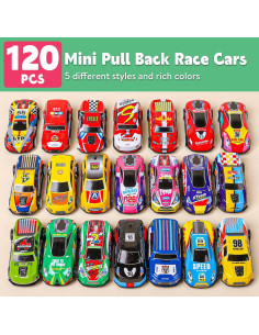 Coches Mini de Retroceso AZEN - 120 Pcs para Niños 3+ 2
