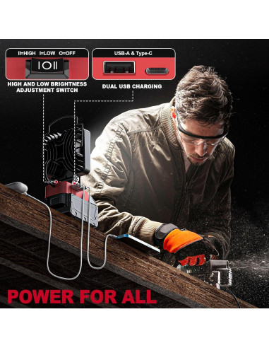 Luz de Trabajo LED Inalámbrica MtiolHig 112W 11200 Lúmenes 2PCS