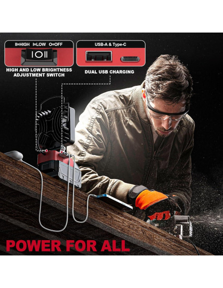 Luz de Trabajo LED Inalámbrica MtiolHig 112W 11200 Lúmenes 2PCS