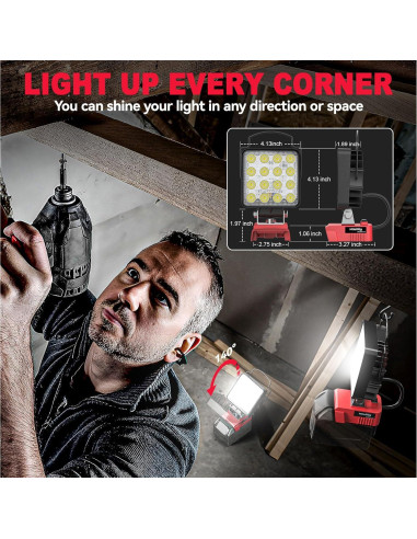 Luz de Trabajo LED Inalámbrica MtiolHig 112W 11200 Lúmenes 2PCS