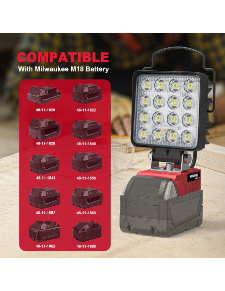 Luz de Trabajo LED Inalámbrica MtiolHig 112W 11200 Lúmenes 2PCS