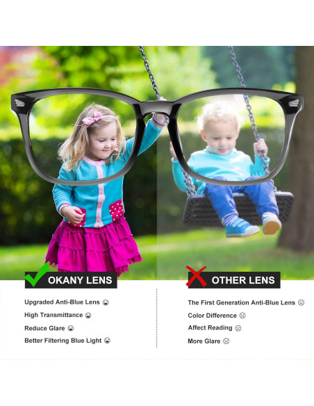 Gafas Anti Luz Azul Niños Okany 3 Paquetes Gris Negro Leopardo Rosa