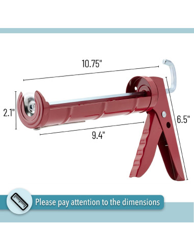 Pistola de Calafateo Bates 10:1, Rojo, 0.50 kg, Manual
