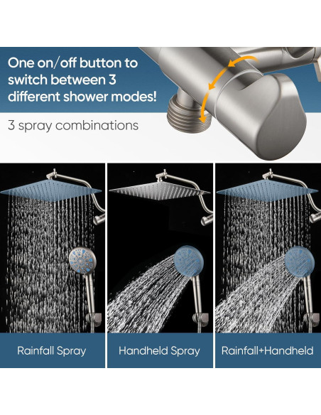 Cabezal de Ducha de Lluvia Cobbe 30.48 cm 3 Vías Niquelado