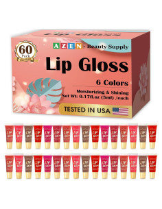Set de 60 Brillos Labiales AZEN Hidratantes con Vitamina E