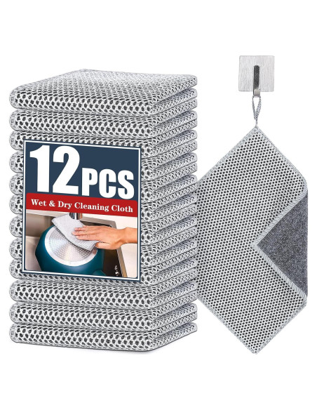 Paños de Alambre de Acero Navona 12 Pcs Doble Capa No Rayante