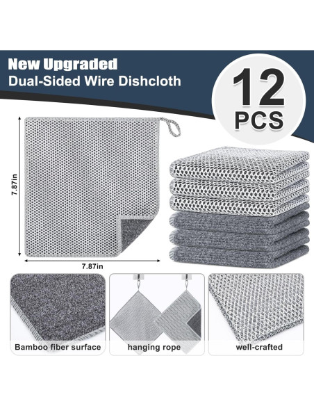 Paños de Alambre de Acero Navona 12 Pcs Doble Capa No Rayante