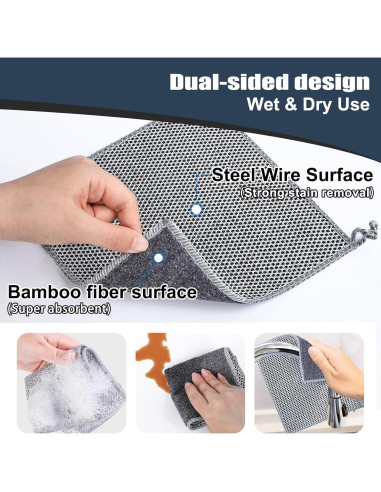 Paños de Alambre de Acero Navona 12 Pcs Doble Capa No Rayante