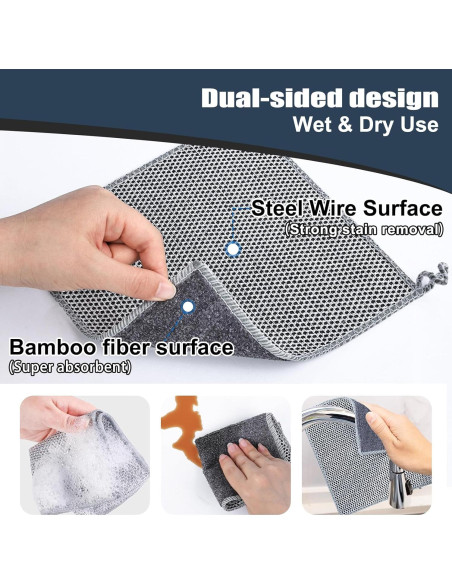 Paños de Alambre de Acero Navona 12 Pcs Doble Capa No Rayante