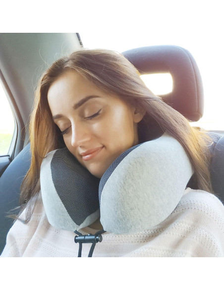 Almohada de Cuello Napfun para Viajar 100% Espuma de Memoria