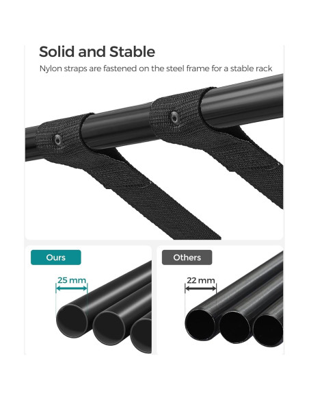 Soporte de Equipaje Plegable SONGMICS, Juego de 2, Negro, 50 kg