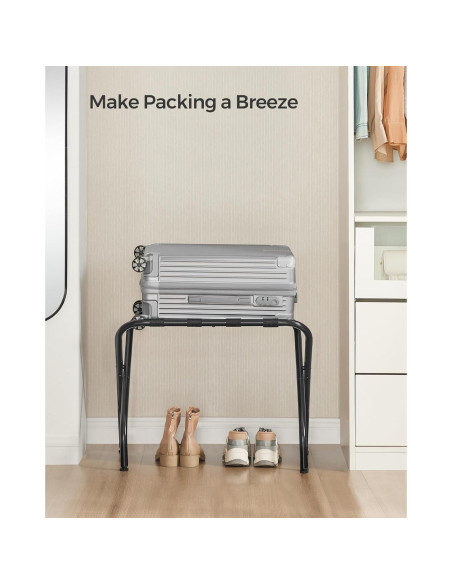 Soporte de Equipaje Plegable SONGMICS, Juego de 2, Negro, 50 kg