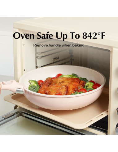 Juego de Sartenes y Ollas Redchef 16 Piezas Cerámica Rosa